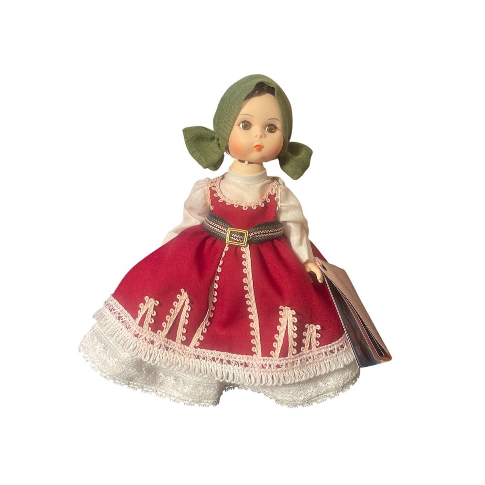 Vintage Madame Alexander Bulgaria World Doll #557 Original Box Estate Stand 8"